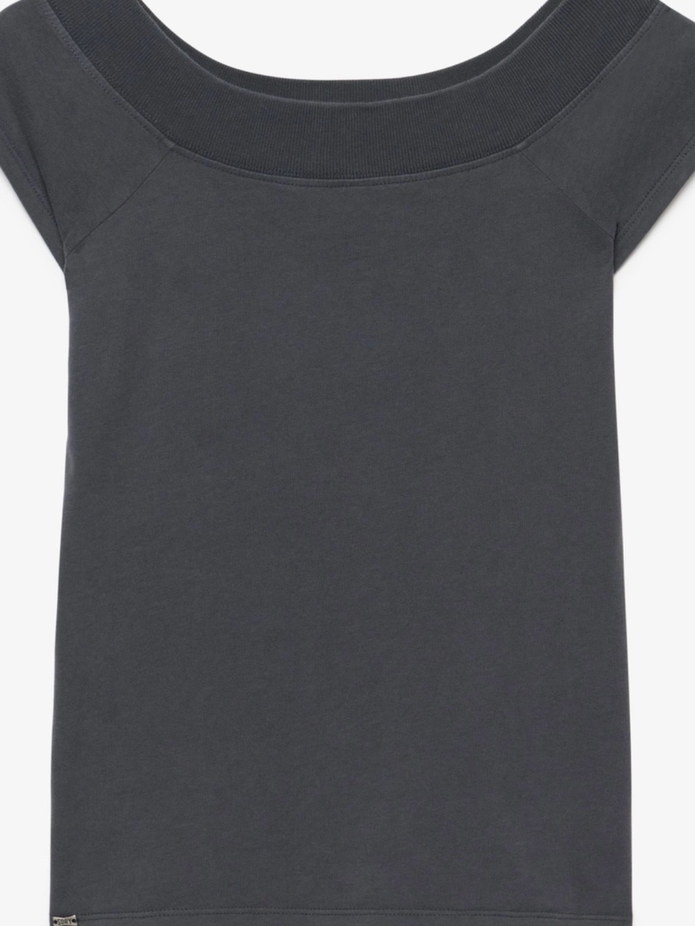 Superdry Athletic Essentials Off Shoulder Top Charcoal Size S NWT